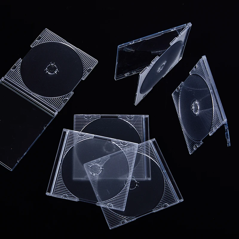 5/10Pcs DVD Case CD Case Empty Clear Plastic CD Case Disc CD Box Household Transparent Standard Single Disc Storage Boxes