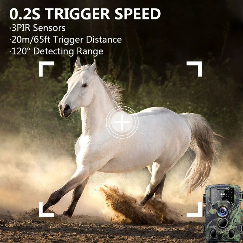 كاميرات الصيد 58MP 2.7K مع 940nm الأشعة تحت الحمراء للرؤية الليلية كاميرا خارجية برية لمراقبة الحياة البرية والكشافة PR1000