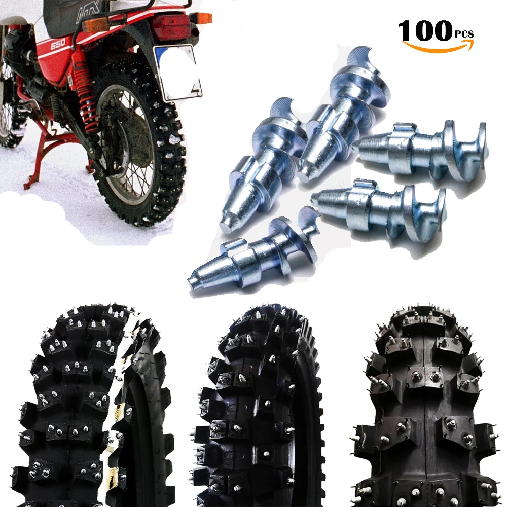 

100pcs 23mm Motorcycles Motocross Mountain Tyre Studs Winter Snow Tire Spikes Racing Driving Screw Tungsten with Steel For Mitas