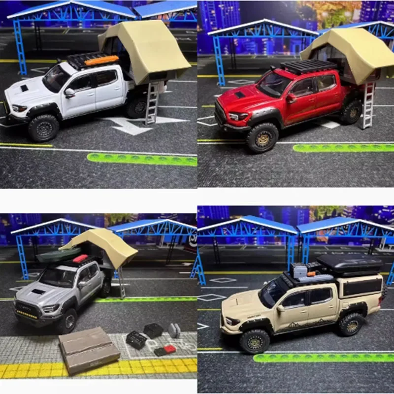 1/64 Scale Tacoma Tent/luggage Edition Alloy Car Model Classics Adult Souvenir Gift Static Display