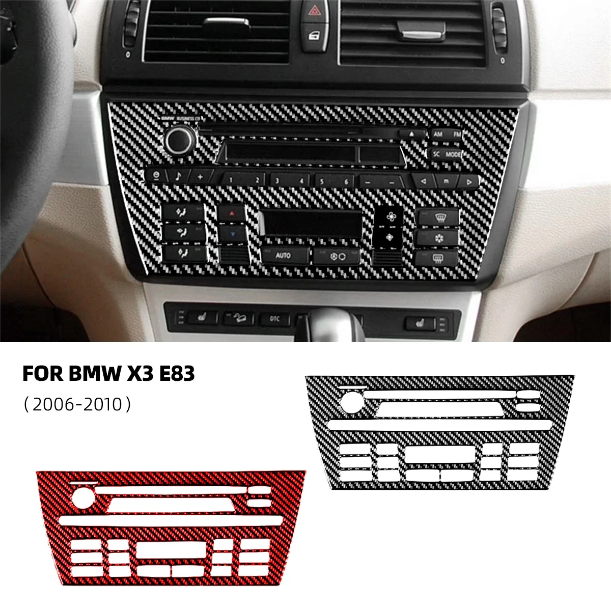 

For BMW X3 E83 2006-2010 Car-styling Carbon Fiber Car Central Control CD Panel Decorative Car Accesorios Voiture Car Stickers