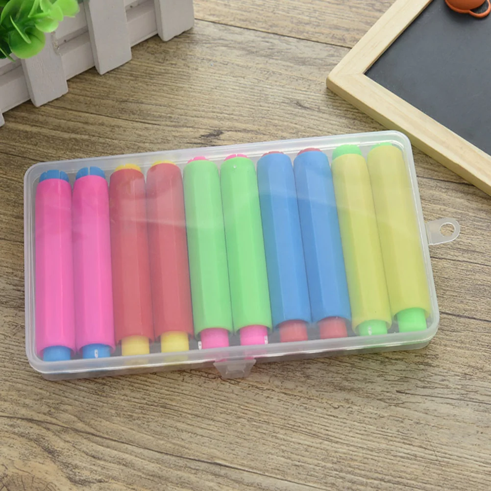 

10Pcs Chalk Holder Smooth Plastic Chalk Storage Solution Prevents Breakage Easy to Use Portable for Home School Art