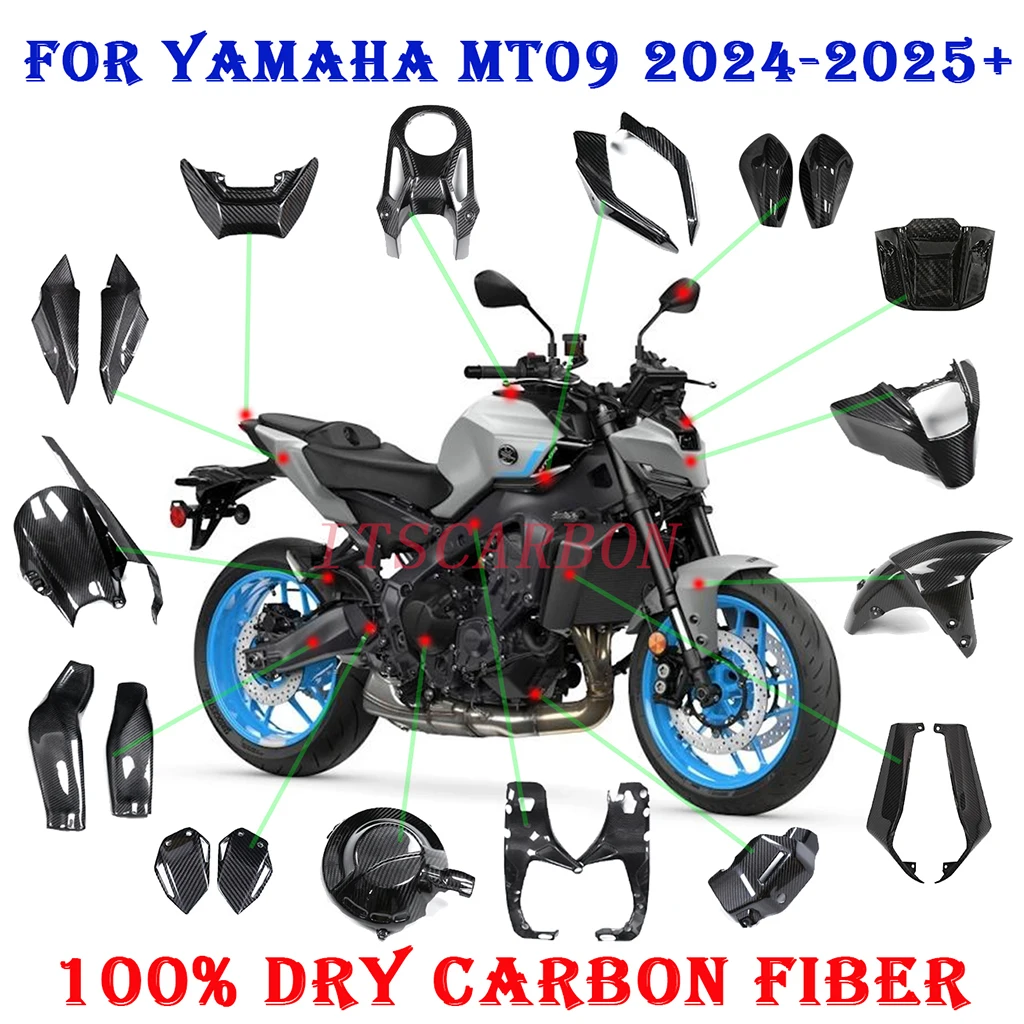 

2025 For YAMAHA MT09 FZ09 2024 Motorcycle Accessories Real Carbon Fiber Retrofit Fenders Winglets Parts Cover Fairing Kits
