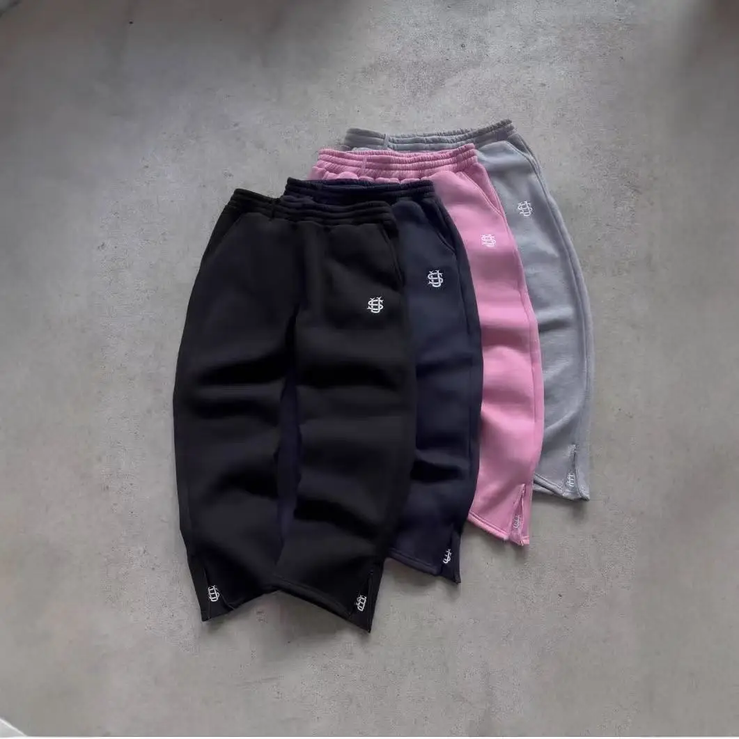 

2025 Fashion Embroidery Casual Slim Pants Y2k Street Wearing Solid Color Sport Pants Men and Women Couple Straight Leg Pants Hot