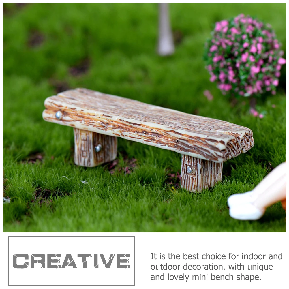 

3pcs Miniature Wooden Stool Couple Decor Solid Wood Furniture Toy Durable Garden Home Office Decor Model Bench Realistic