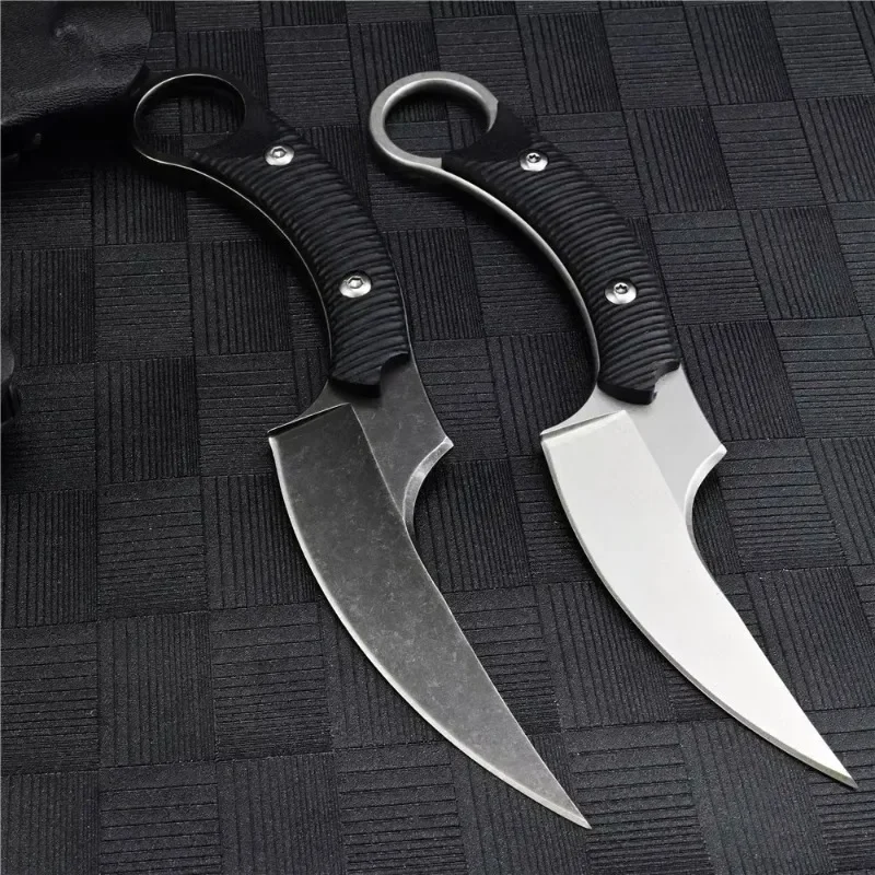 2024 Outdoor Camping Portable Straight Knife D2 Steel Fixed Knife Outdoor Adventure Hunting Survival Knife EDC Rescue Tool