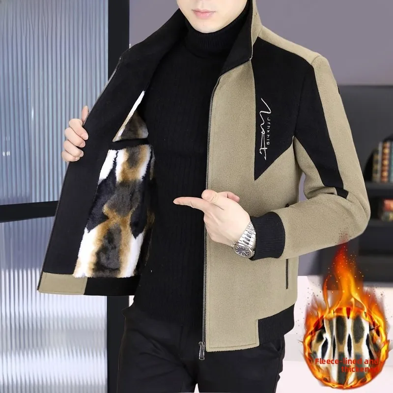 

Мужская зимняя шерстяная куртка Pierre Cardin Thiened Fce на подкладке с вышивкой и воротником-стойкой на молнии, повседневная подставка-стойка