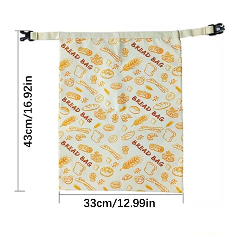 QX2E Natural Bees Wax Coated Cotton Fabric Wrap Bread Preservation Bag Washable Kitchen Storage Solution