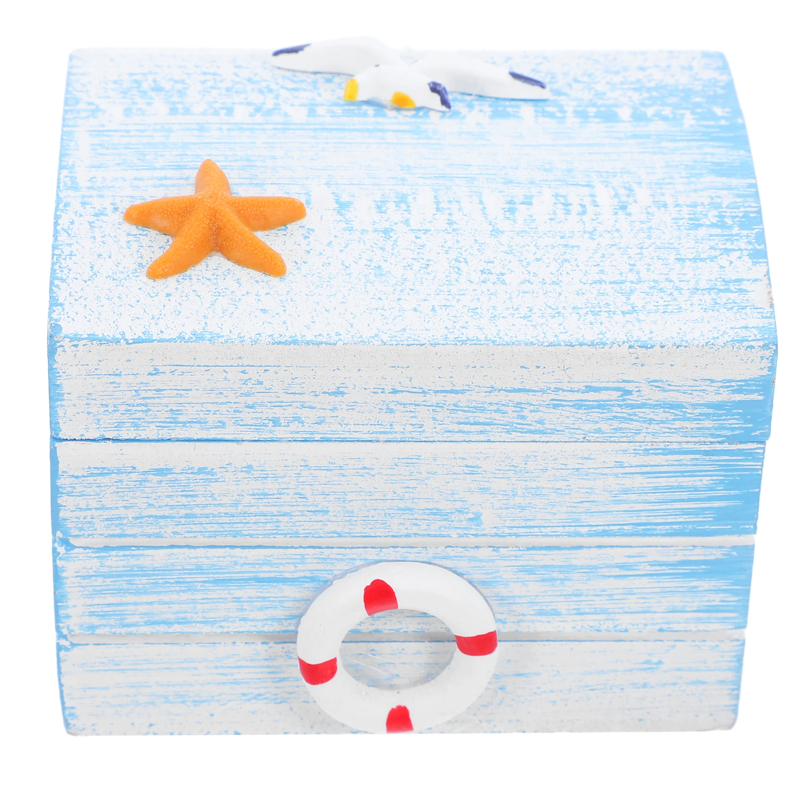

Wooden Treasure Chest Small Ocean Style Decorative Jewelry Box Keepsake Storage Chest Beach Souvenirs Nautical Storage