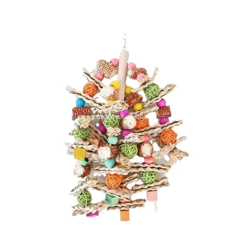 

Medium and large parrot bird toys, gnawing on large skewers, straw corncob vine balls grinding teeth