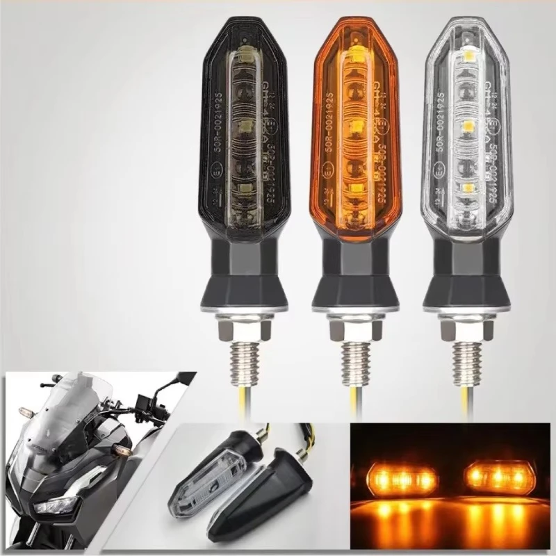2/4/6pcs Mini Motorcycle LED Turn Signal Lights Amber Flashing Light Blinker Turn Signal Lamp Moto Indicator Lamp Accessories