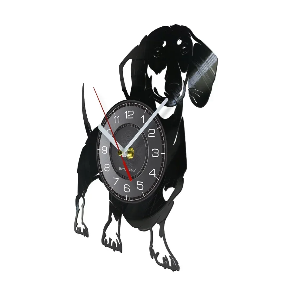 Wirehaired Dachshund Dog Wall Clock Dog Wiener-Dog Vinyl Record Wall Clock Pet Shop Puppy Wall Decor Vintage Clock Breed Gifts