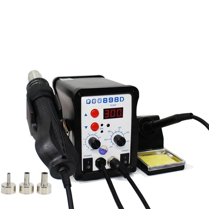 

2 in 1 digital LCD temperature adjustable hot air welding station, gun welding repair tool 898D 110v-240v