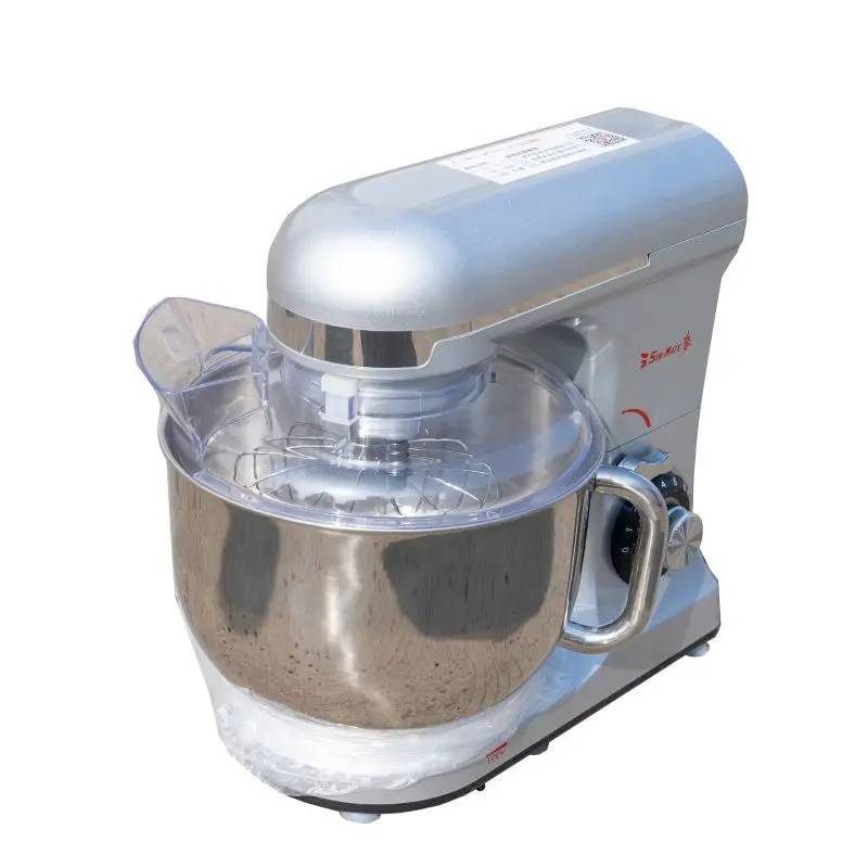 7-Liter egg beater and dough machine, whipped cream whipping milk cover multi-functional silver chef machine