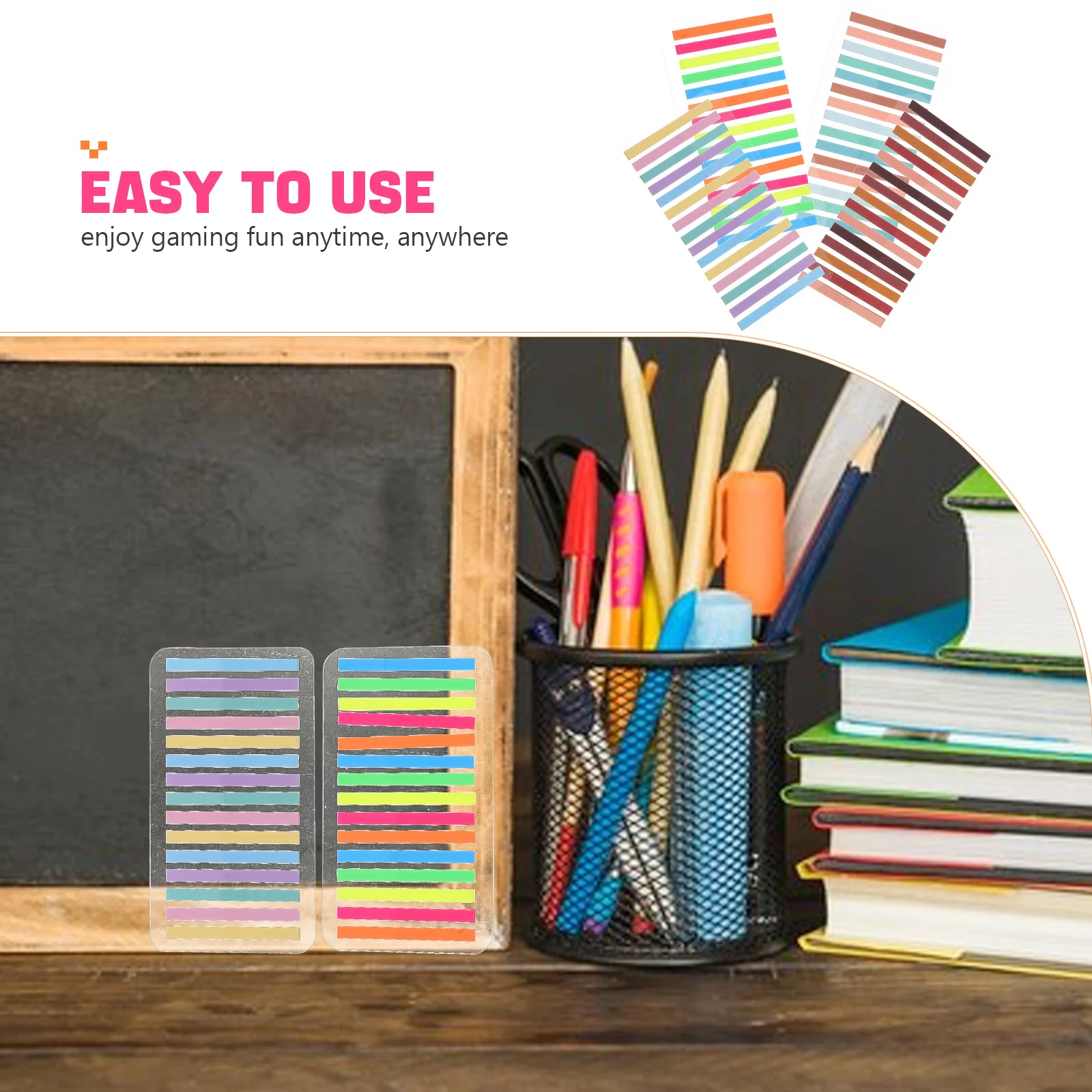 1 set 1 Set Fluorescent Label Stickers Portable Reading Strips Highlight Sentence Markers Sticky Page Flags Index Tabs Learning