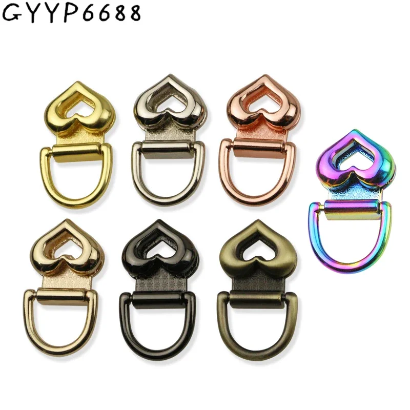 10-50-100PCS Leaf Shape Metal Anchor D-ring Connector Hooks For Bags Shoulder Belt Strap Hanger Buckles With Screws Accessories