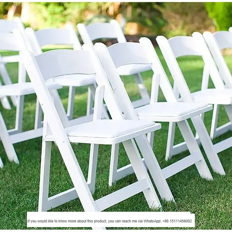 Premium 20-Pack White Cushioned Resin Folding Chairs – Stackable, Portable for Outdoor Weddings/Banquets/Parties