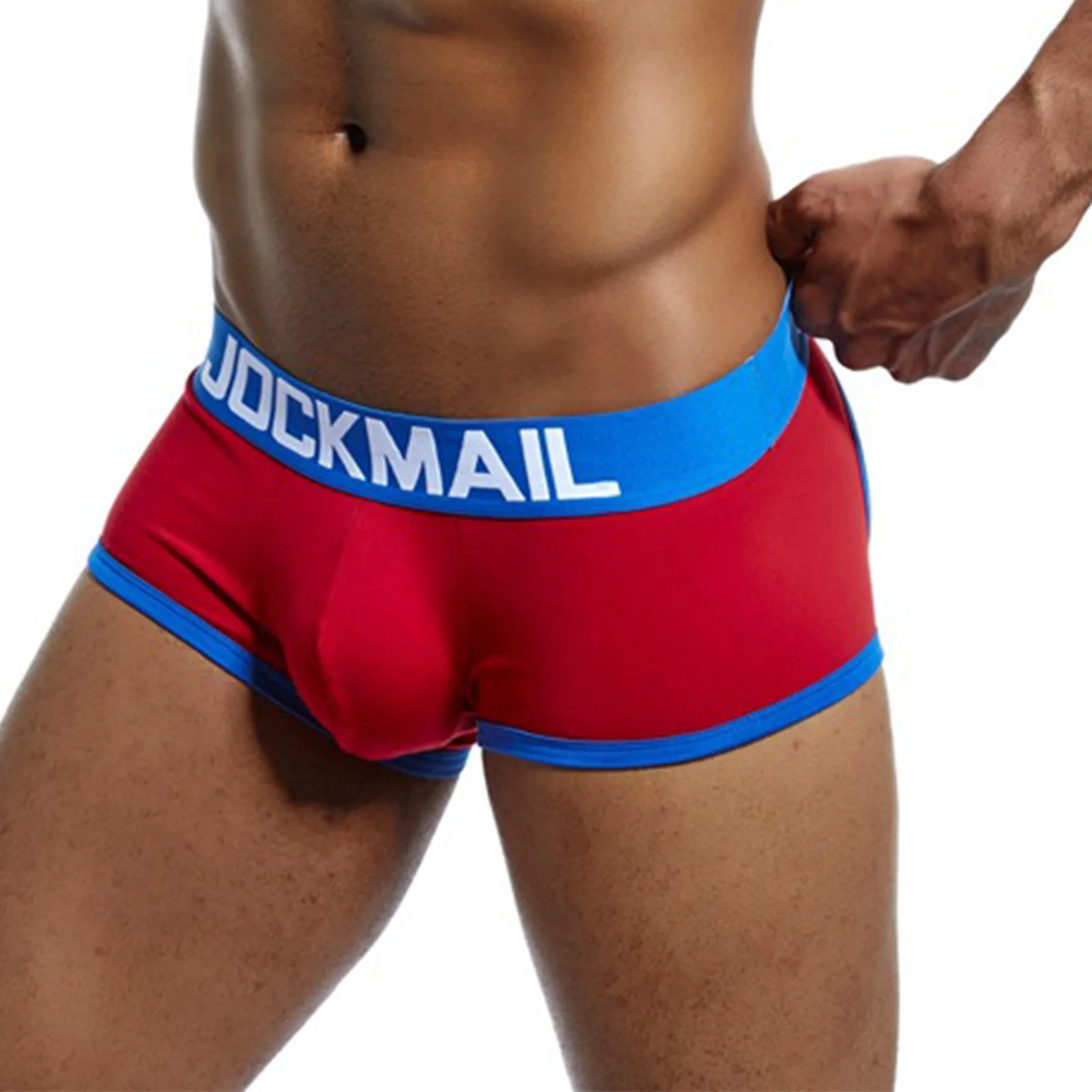 Bielizna JOCKMAIL męska długa wypukłe woreczek Sexi seksowna bielizna kalesony męskie miękkie wygodne wypukłe gładkie szorty