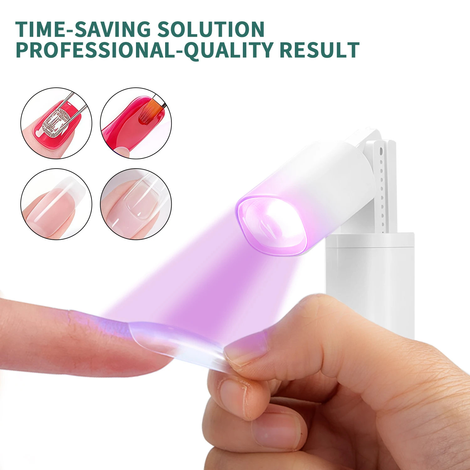 Lampe à ongles UV LED multifonctionnelle avec tampons en Silicone et support Portable pour le séchage du vernis Gel manucure Nail Art Design usage domestique