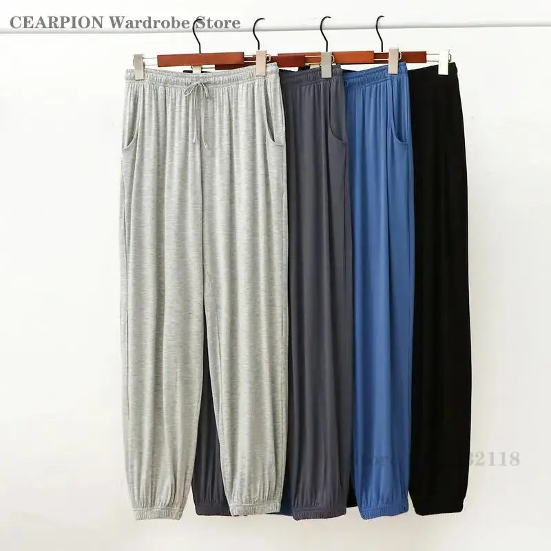 

Спальные штаны, мужские брюки из модала, свободные повседневные штаны для сна, весенне-осенняя домашняя одежда, одежда для сна, мужские брюки L-3XL