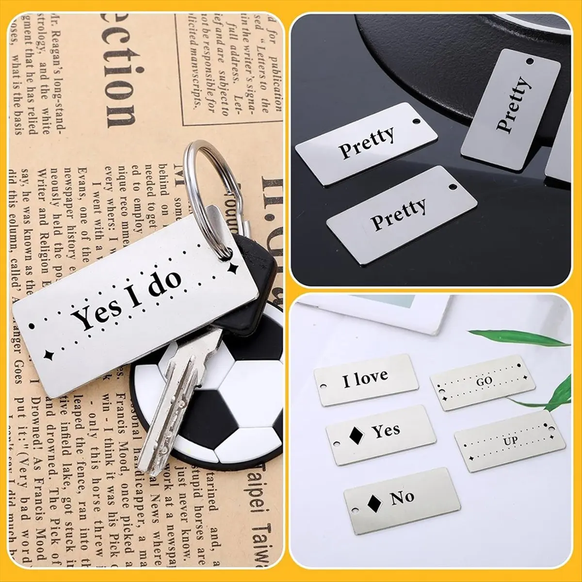 50 Pack Stainless Steel Metal Engraving Blanks, Rectangle Blank Tags for Stamping, 1x2 Inch