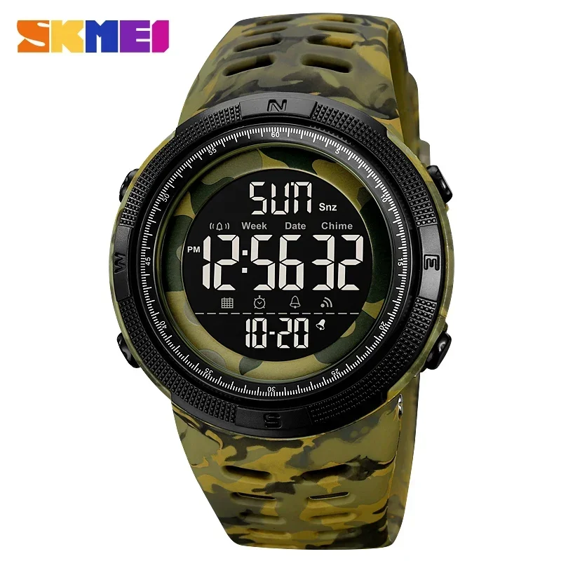 SKMEI 2070 Luxury Waterproof Countdown Electronic Mens Wristwatches Military Clock Sport Digital Watch for Men 1251 Reloj Hombre