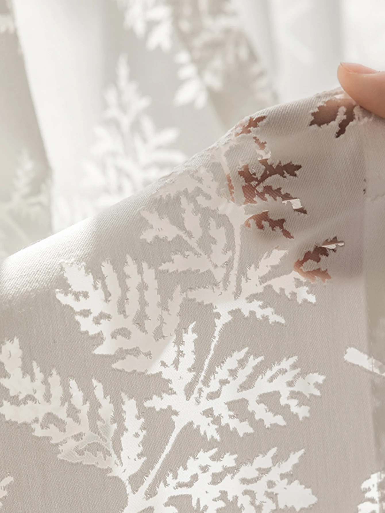 Jacquard  Tulle Curtain Jacquard weave Countryside Vintage Sheer Curtain for House Living Room Bedroom All Season