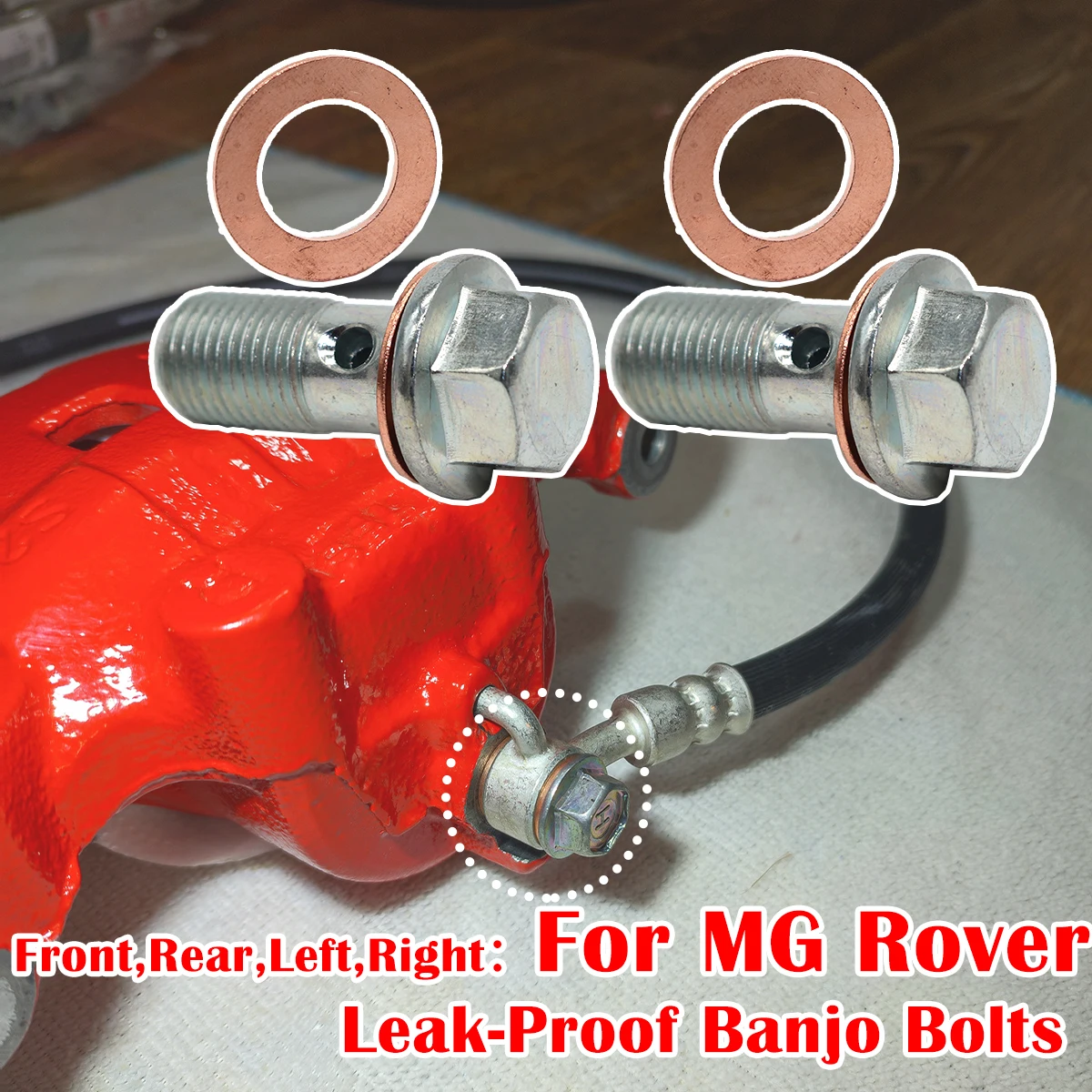 

6/12Pcs For MG Rover MGF MGTF Rover ZR ZS Caliper Hose Lines Banjo Fittings Bolts Seal Washers Repair Kit Left rear Right Front