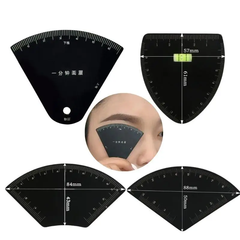 أداة تصفيف الحواجب المطورة لمدة دقيقة واحدة مع مقاس محيطي - حواجب ذات مظهر طبيعي سهلة، مسطرة تصميم حواجب سريعة الرسم تدوم طويلاً #2