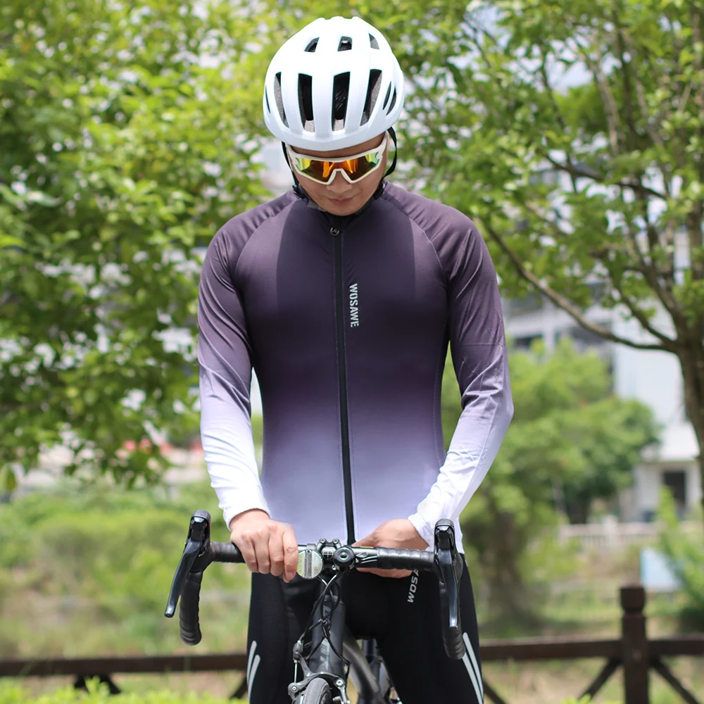 Summer Men's Cycling Jersey Set MTB SportsWear Bicycle Clothing Long Sleeve Sweatshirt Mountain Bike Padded Bib Pants Tights