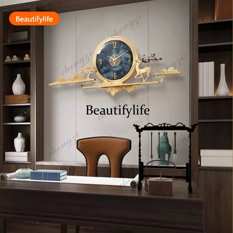 F150  Nordic Style Gold Wall Clock Unique Round Metal Cute Design Digital Clock Living Room Modern Orologio Da Parete Home