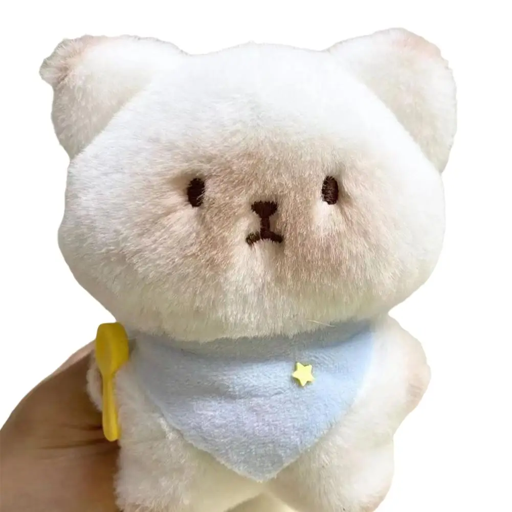 Cute Cartoon Cat Rabbit Plush Toy Keychain Kawaii Soft Stuffed Doll Bag Pendant Decoration Car Key Ring Cat Rabbit Plush Toy
