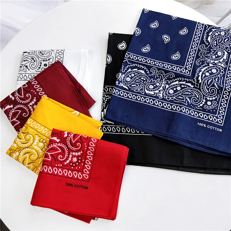 Hair Scarves Paisley Headband Cotton Square Scarf Cashew Flowers Printed Bandana DIY Hair Tie Band Sports Head Wraps Neckerchief