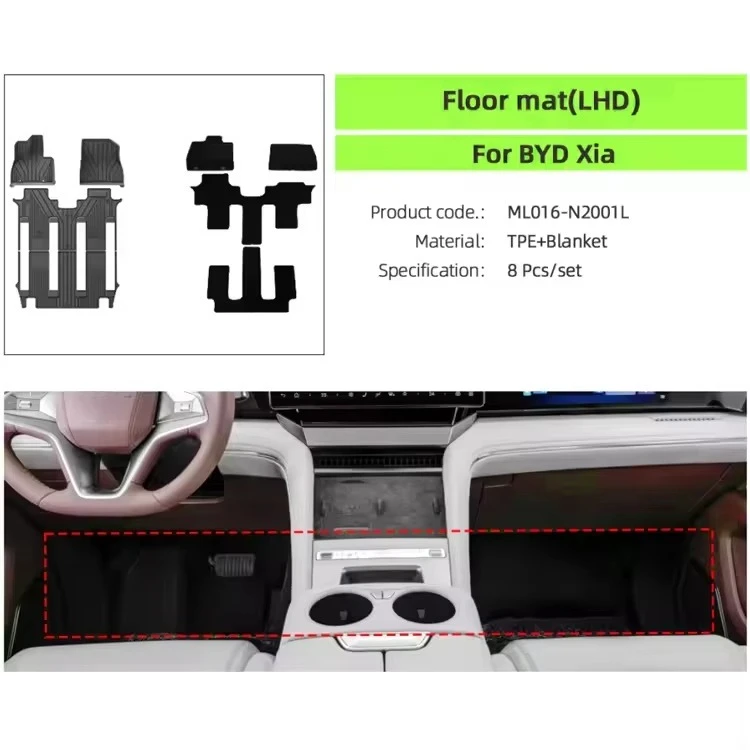 MPV Accessories For BYD Xia M9 TPE Floor Mat Slip Rubber Foot Mat Interior New Energy Vehicle Parts Accessories view 2