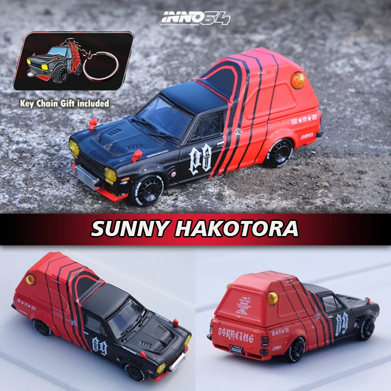 INNO In Stock 1:64 SUNNY HAKOTORA 09 RACING DECEPCIONEZ Key Chain Gift Included Alloy Diorama Car Model Miniature