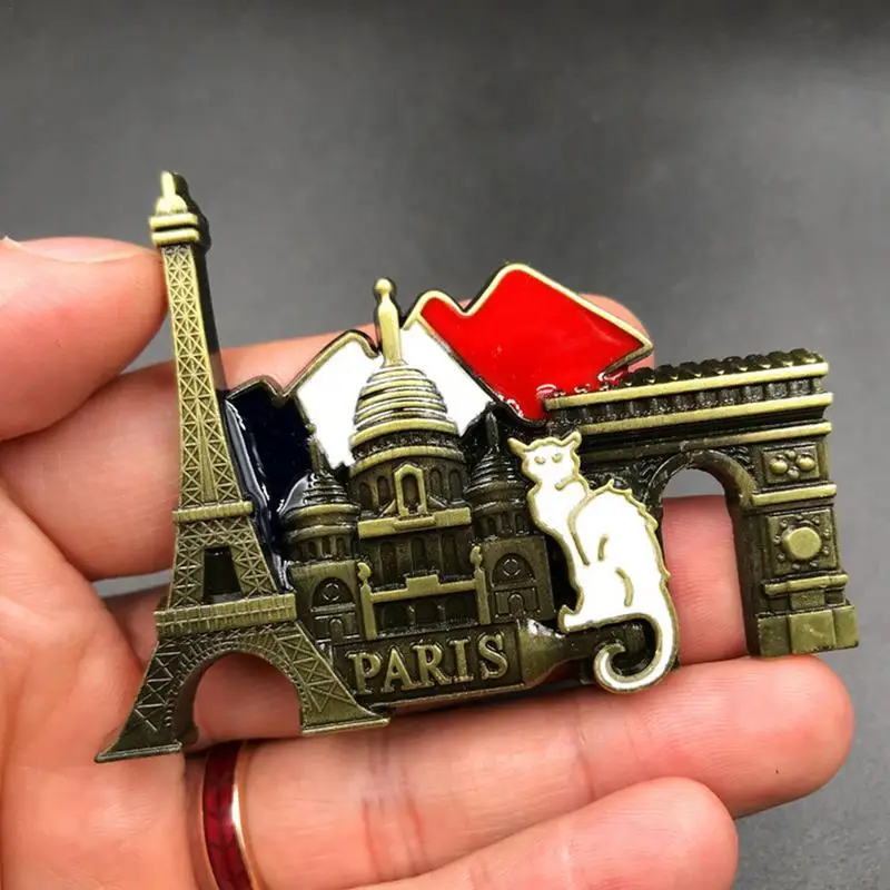 1 Pc New Creative 3D Metal Magnet France Map Fridge Sticker Resin Sticker Paris Tourist Souvenir Home Living Decorations