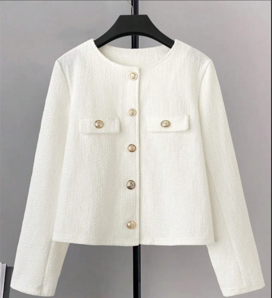 

Маленькая европейская и американская куртка в ароматном стиле, осенне-зимняя французская куртка с длинными рукавами для женщин