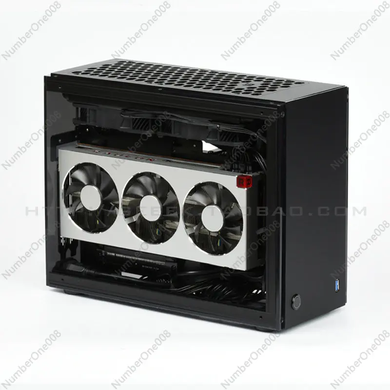 A60S Mini-ITX Case, Supports SFX Power Supply & 240mm Water Cooling, Transparent Side Panel, A4 Structure PC Chassis