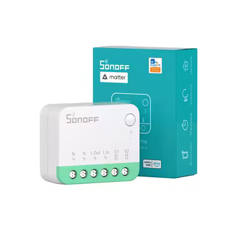 Sonoff minir4m mini interruptor inteligente wi-fi extremo esp32 chip desanexação relé matéria compatível ewelink controle de voz via alexa google