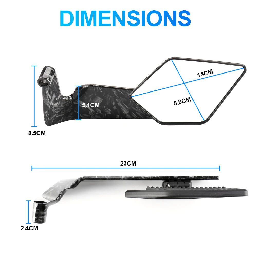 High-quality Universal Motorcycle Rearview Mirror Foldable and Adjustable Viewing Angle Motorcycle Side Mirror Reflector Kit