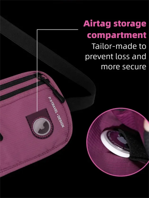 Travel Money Belt Waist Bag Waterproof RFID Blocking Anti-Theft Passport Holder Hidden Pocket Secure Waist Pouch Fanny Pack for