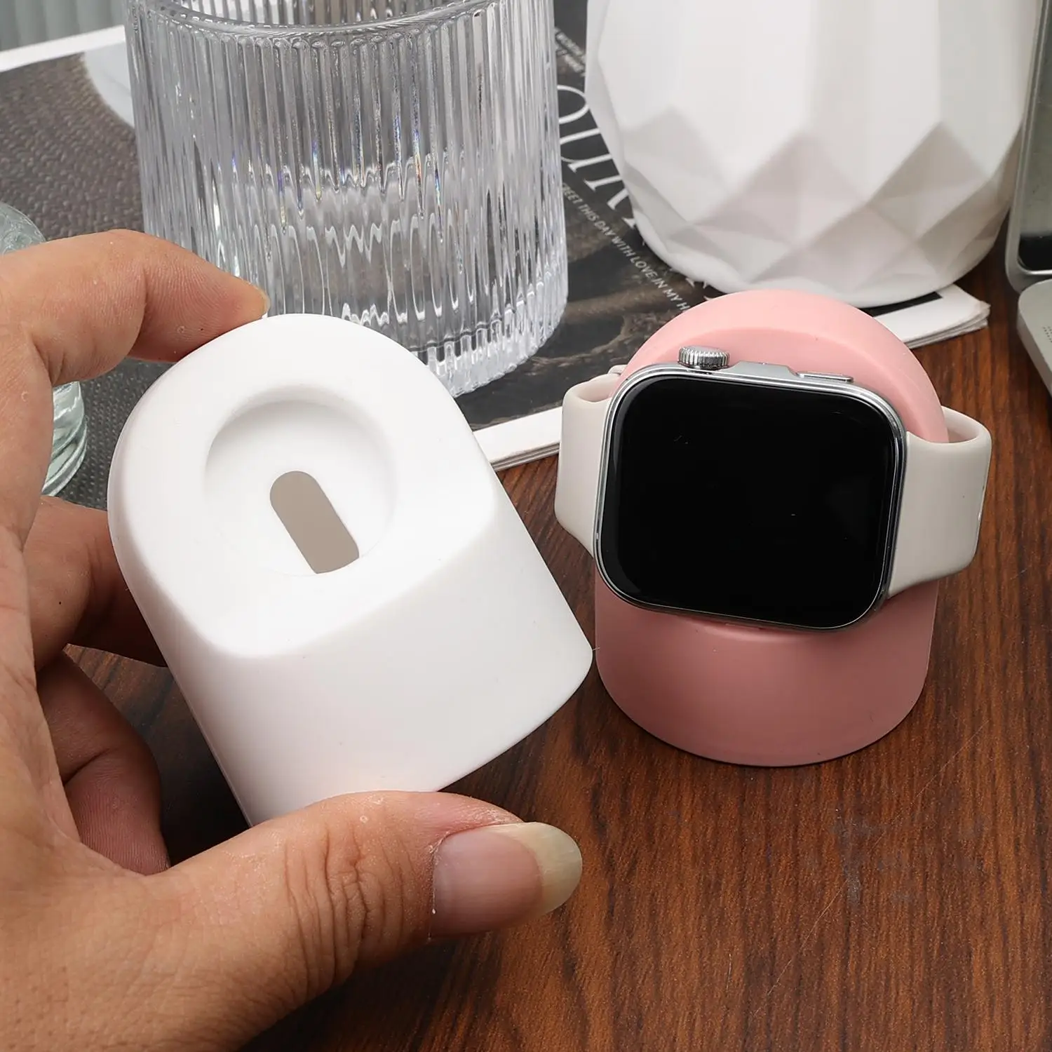 Smart Watch Wireless Charger Pad Stand For OPPO Xiaomi Huawei Universal Smartwatch Anti Slip Fast Charging Dock Station Holder