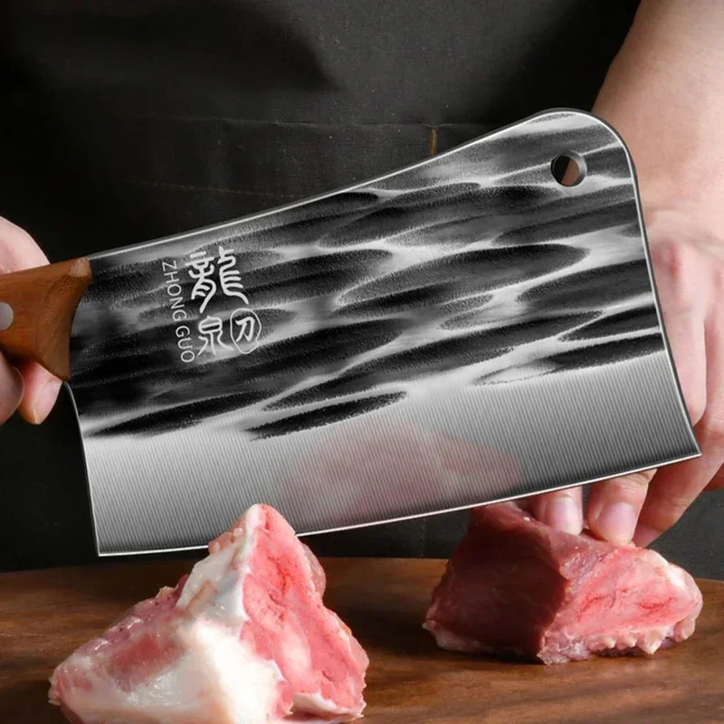 Stainless steel kitchen knife thickened forging bone knife household sharp carving knife cutting bone knife kitchen utensils