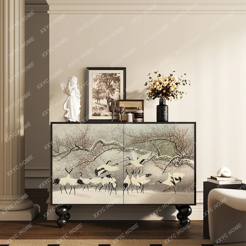 

New Chinese style Fengming Heji solid wood porch dining room living room locker