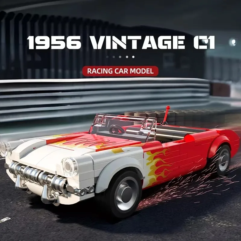 

Retro C1 Convertible Car Building Blocks Set 249PCS Classic 1956 Models Vehicle Bricks Kit Desktop Display Toys for Kids Gifts