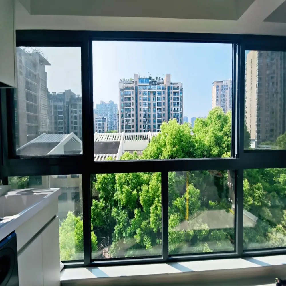 Be of Excellent Workmanship Aluminum Frame Glass Window Bedroom Large Size Silent Sliding Windows Simple Style Viewing Windows