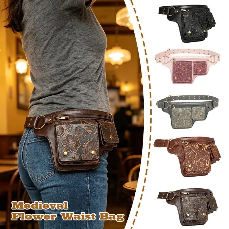 

Vintage Outdoor Cycling Waist Bag Multi-Functional Organizer Phone Pouch Waterproof Sports Fanny Pack with Adjustable Strap