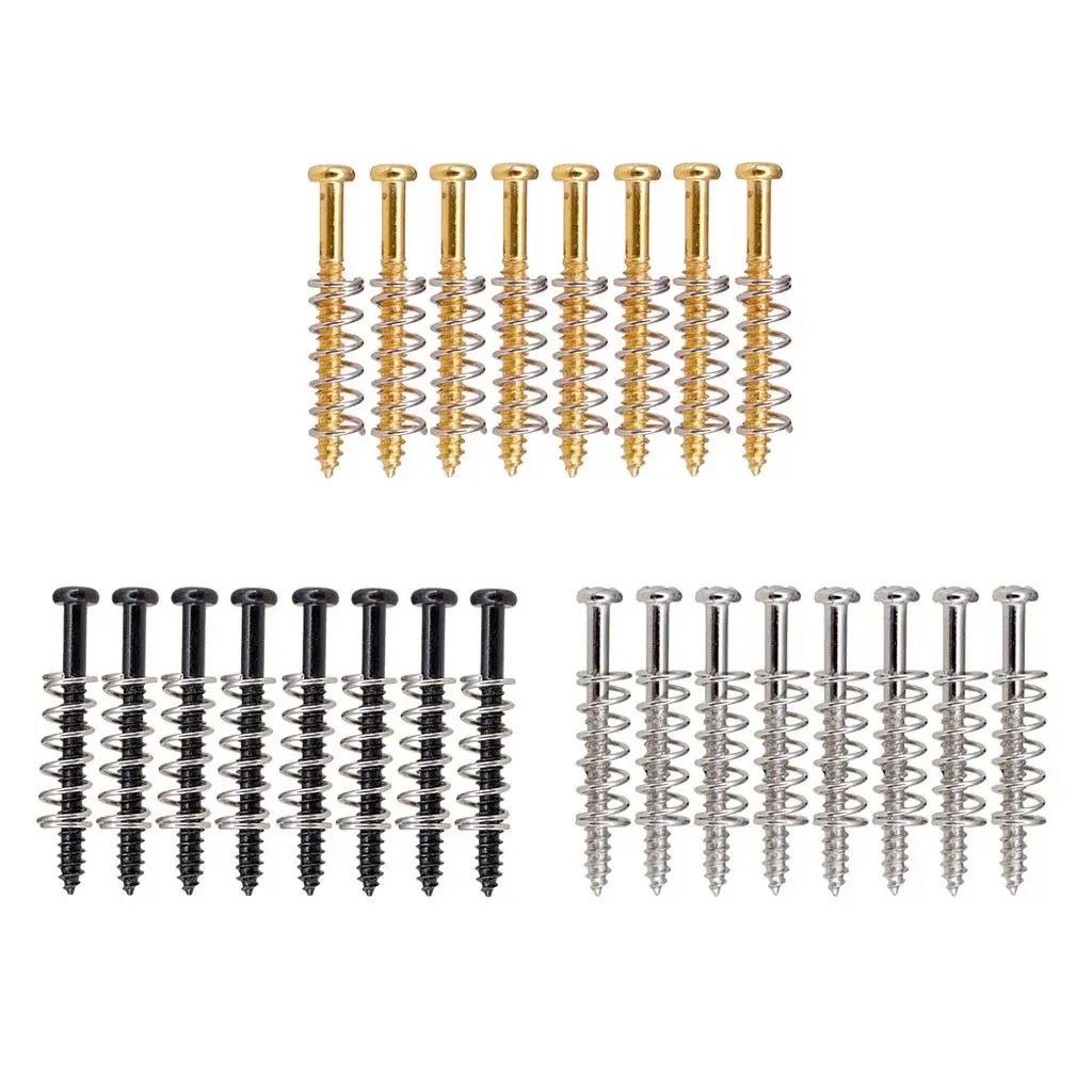 Portable Humbucker Pickup Screws Straight Springs Set Replacement Parts Pickup Mounting Ring Screws for Electric Guitar /Bass