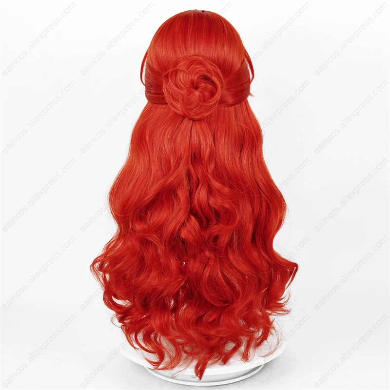 HSR Himeko Peluca de Cosplay de 66cm de largo, pelucas rizadas Rojas, cabello sintético resistente al calor