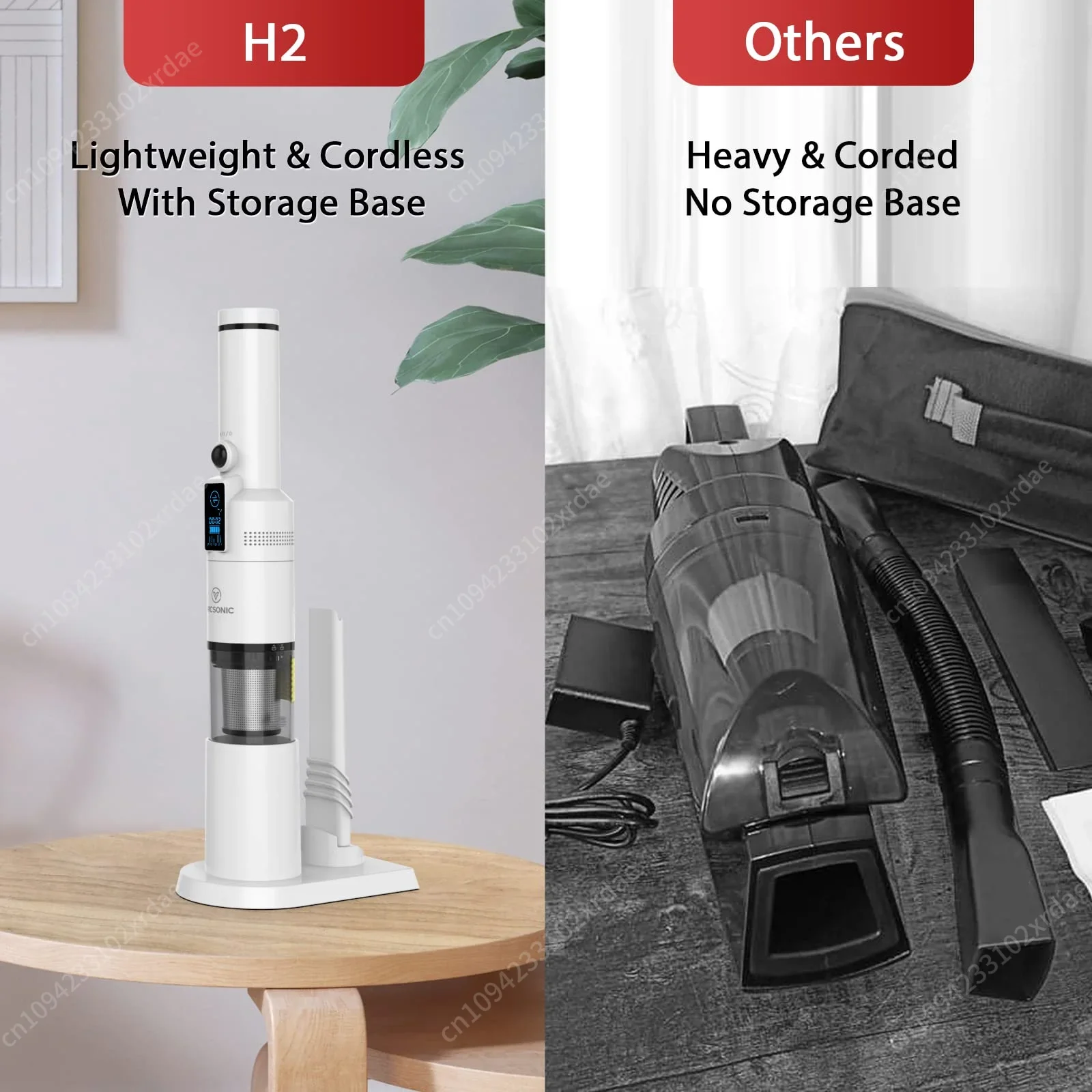 

In stock H2 Portable Car Vacuum Cleaner 100W Wireless Handheld Mini Vac for Interior Cleaning ABS Material